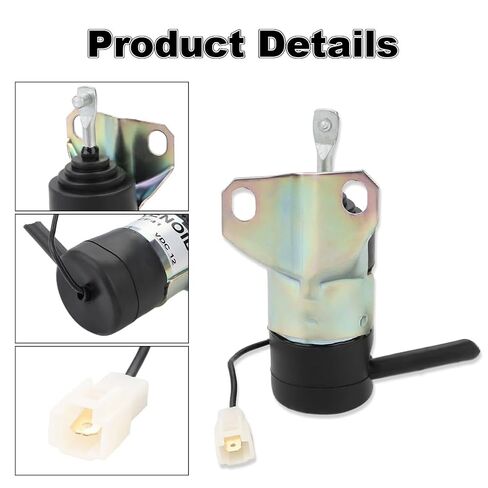 12V Fuel Shut Off Solenoid Compatible with Kubota D905 D1005 D1105 V1205 V1305 V1505 V1505T B1700D B1700E B1700HSD B1700HSE Replacement for 16616-60010 17454-60010 17594-60014 SA-4569T in Saudi Arabia