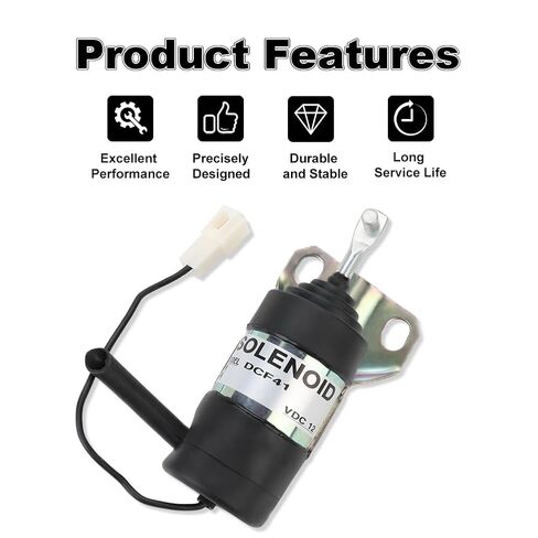 12V Fuel Shut Off Solenoid Compatible with Kubota D905 D1005 D1105 V1205 V1305 V1505 V1505T B1700D B1700E B1700HSD B1700HSE Replacement for 16616-60010 17454-60010 17594-60014 SA-4569T in Saudi Arabia