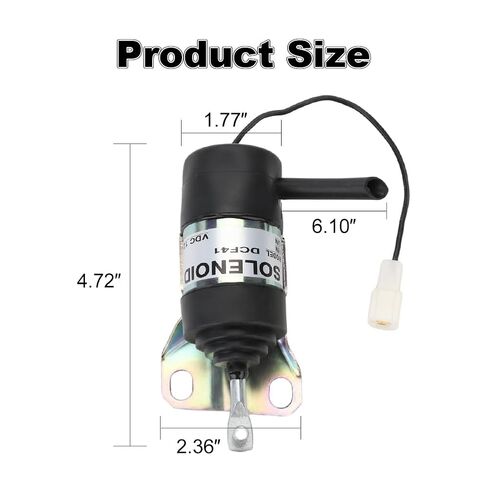 12V Fuel Shut Off Solenoid Compatible with Kubota D905 D1005 D1105 V1205 V1305 V1505 V1505T B1700D B1700E B1700HSD B1700HSE Replacement for 16616-60010 17454-60010 17594-60014 SA-4569T in Saudi Arabia