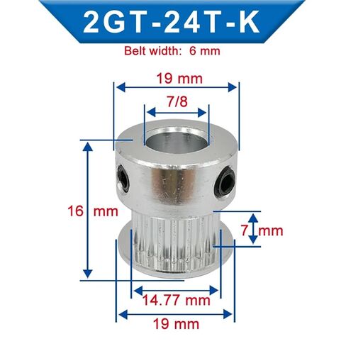 Timing Pulley GT2-24 Teeth Bore 5/6/6.35mm Belt Pulley Width 7/11mm 1Pcs(6 mm,11 mm) in Saudi Arabia