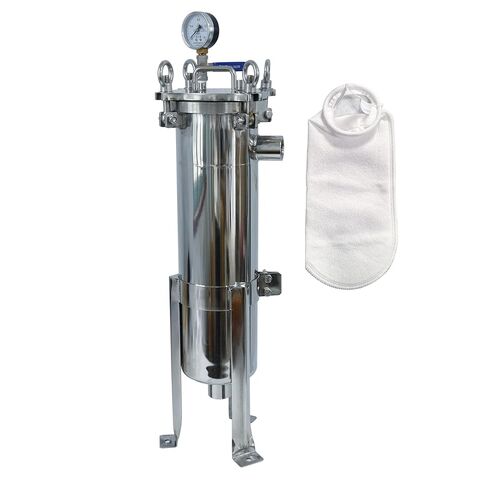 كيس مرشح الإسكان 304 كيس الفولاذ المقاوم للصدأ معدات تنقية فلتر المياه 1.2 قدم مربع منطقة الترشيح 1 بوصة NPT مدخل ومخرج اتصالات in Kuwait