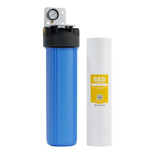 Max Water Whole House Water Filter Housing, 20" x 4.5" Sediment Carbon Cartridge Universal Housing, Pre-Filtration System for Well and City Water with 1" NPT Port and Include 1 Sediment Filter in Saudi Arabia