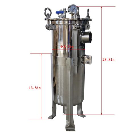 #1 Bag Filter Housing 304 Stainless Steel Filter Solid-Liquid Separation Tool 120PSI Industrial Sock Filter 2" Fnpt in/Out Bag Water Filter Purification Equipment in Saudi Arabia