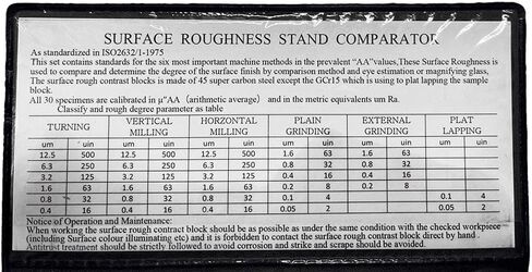Specimen Surface Roughness Comparator Composite Pocket Set Gauge 30 Pc in Saudi Arabia