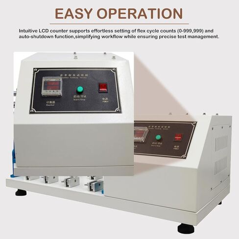 جهاز اختبار مقاومة الجلد القابل للطي 12 مشبك مع عداد LCD 100±5cpm 22.5° زاوية انحناء النسيج جهاز اختبار التحمل القابل للطي لحقائب الملابس العلوية للأحذية 110 فولت in Saudi Arabia
