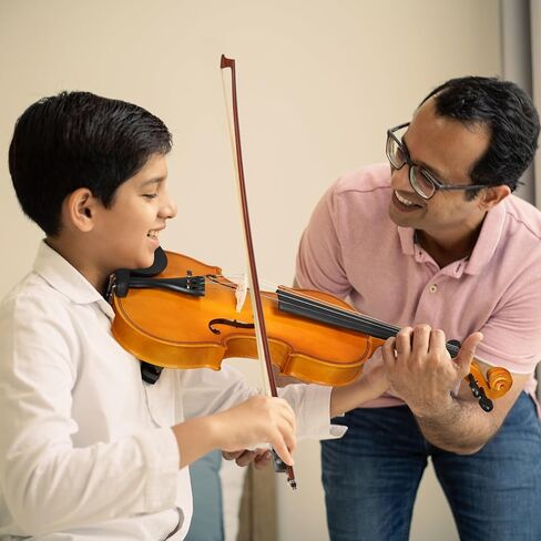 Ktaxon Full Size Violin, 1/8 Acoustic Violin with Portable Case, Finger Guide Sticker, Polishing Cloth,Mute, Extra Set Violin String, Shoulder Rest, Rosin and Bow in Saudi Arabia