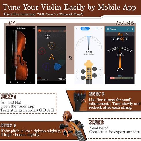 طقم كمان 4/4 بالحجم الكامل، مجموعة كمان كمان للطلاب البالغين المبتدئين مع قوس من خشب الورد، وحقيبة كمان، ومسند كتف، وأوتار إضافية وجسر (خشب رقائقي، كامل) in Kuwait