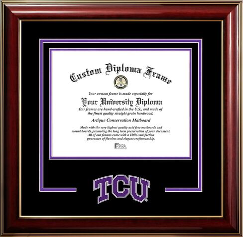 Texas Christian University Horned Frogs 11w x 8.5h Classic Spirit Logo Diploma Frame in Saudi Arabia