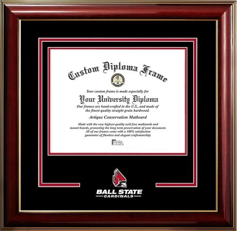 Ball State University Cardinals 10w x 8h Classic Spirit Logo Diploma Frame in Saudi Arabia