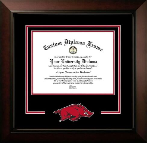 صور الحرم الجامعي جامعة أركنساس Razorbacks 11 عرض × 8.5 ساعة إطار الدبلوم بشعار روح الكرز الأسود القديم in Saudi Arabia