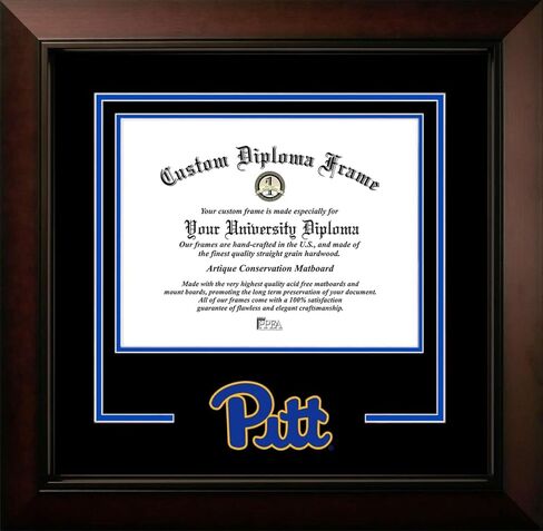 صور الحرم الجامعي Pittsburgh Panthers 11 عرض × 8.5 ارتفاع إطار دبلومة شعار روح الكرز الأسود القديم in Saudi Arabia