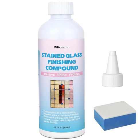 مركب تشطيب طلاء الزجاج الملون، منظف تلميع احترافي للزجاج الملون، يعيد اللمعان ويحمي اللمسة النهائية، يزيل بقع الماء طبقة زيت الصدأ، يضيء الوضوح والرؤية للزجاج الفني in Kuwait