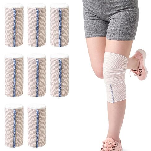 4 In Elastic Bandage Wrap 4 Pack, Compression Bandage Wrap for Ankle, Elbow, Knee, Shoulder,Tummy, Body, Premium Sport Support & Injury Recovery, Reusable & Durable in Kuwait