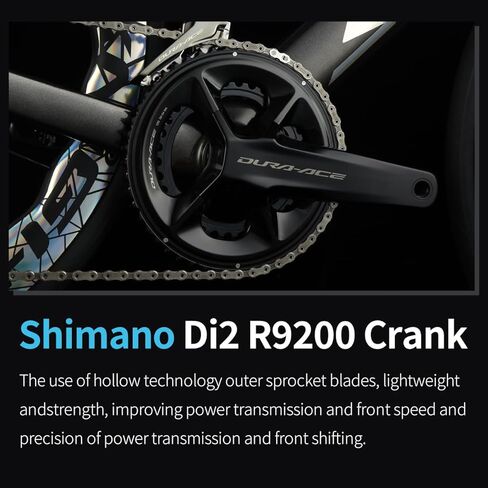 SAVADECK R9 Di2 Full Carbon Road Bike, Carbon Fiber Frame Racing Bicycle with Shimano R9270 24S Groupset, Hydraulic Disc Brakes, Ultra-Light Carbon Bike for Adults in Kuwait