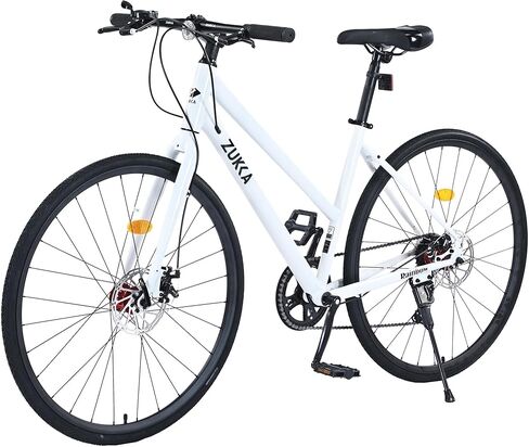 ZUKKA 700C Road Bike for Adult Shimano 7 Speed Road Bike Hybrid Road Bicycle Carbon Steel Frame/Dual-Disc Brakes/Multiple Colors in Saudi Arabia
