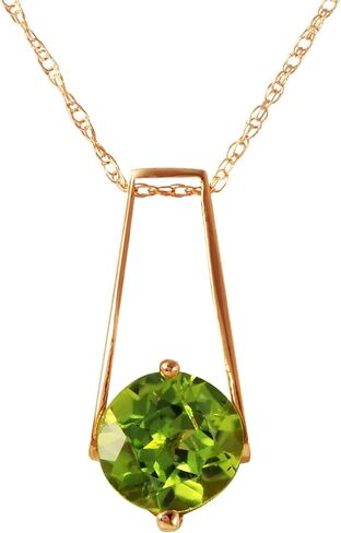 Galaxy Gold GG 1.45 Carat 14k Solid Gold Necklace with Natural Peridot Drop Pendant in Saudi Arabia