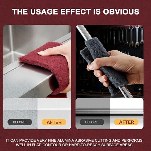 3 لفات من وسادات التنظيف الصناعية مقاس 4.72 بوصة × 6.56 قدم للجرجر، والتنظيف، والصنفرة، والتنظيف، والمزج، والتصاق سطح الطلاء، وجسم السيارة، قابلة للقص، أحمر أبيض رمادي in Kuwait