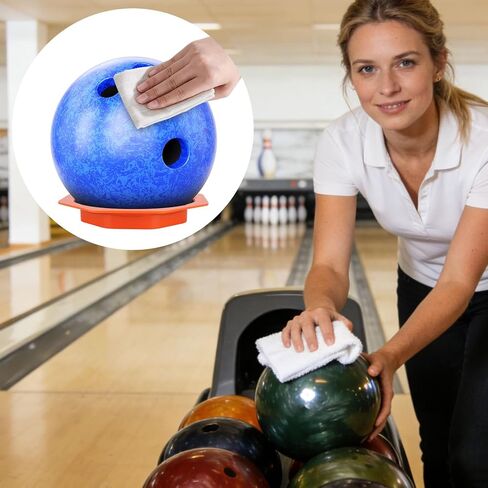 Universal Bowling Ball Sanding Pad Holder, ABS Plastic Precision Surface Maintenance Tool & Display Stand Bowling Accessories for Cleaning & Polishing (Orange+Black) in Saudi Arabia
