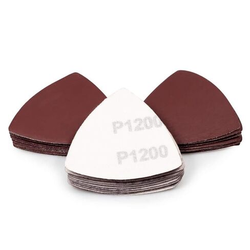 30 Pcs Hook and Loop Triangle Sandpaper 80 Grit 80mm 3-1/8 Inches for Oscillating Multi Tool Detail Sander Sanding Discs Triangle Sanding Pads in Saudi Arabia