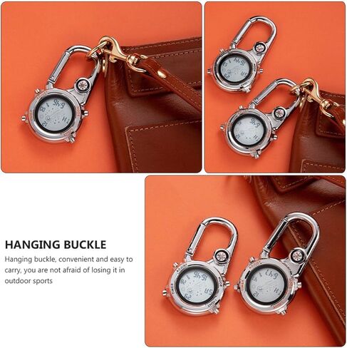 PartyKindom Digital Carabiner Watch with Compass Orange Multifunctional Clip Watch for Outdoor Sports Climbing Unisex in Saudi Arabia