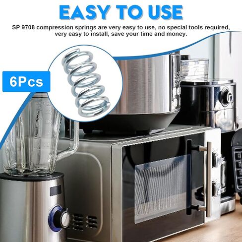 SP 9708 Compression Spring, Small, Silver, 0.091 GA x 11/16 inch x 1-1/4 inch, Tempered Wire Construction, Pack of 6 in Kuwait