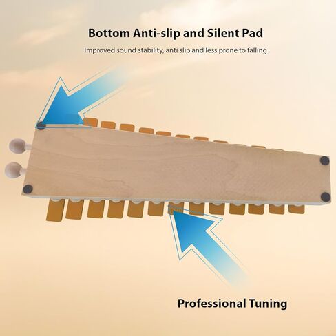 13 Notes Glockenspiel Classic Xylophone, Metal Keys Percussion Musical Rhythm Handheld Musical Instrument with 2 Wooden Beaters Mallets, Gift for Beginners Students Wood C in Kuwait