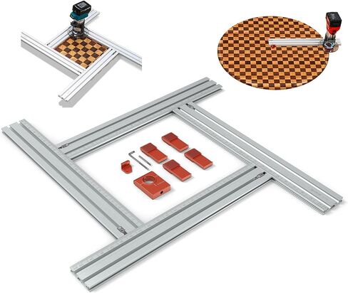 SpeTool Juice Groove Router Jig, 2-In-1 Adjustable Router Jigs and Templates for Cutting Board and Circles with Metric/Imperial Scales, Router Circle Cutting Jig for Woodworking, Aluminum in Kuwait