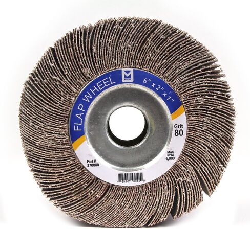 Mercer Industries 370080 Center Hole Flap Wheel, 6" x 2" x 1", Grit 80, Each in Kuwait