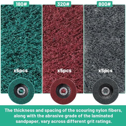 15 قطعة 180/320/800 قرص فرك رفرف 4 1/2 بوصة ملحق مطحنة زاوية خشنة إلى عجلات طحن تلميع دقيقة قرص صنفرة مزيل صدأ الطلاء للخشب المعدني والفولاذ المقاوم للصدأ in Kuwait