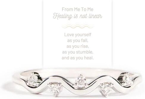 Healing Is Not Linear Self Love Highs And Lows Wave Rings for Woman, 925 Personalized Stacking Ups and Downs Self Love Rings, Inspirational Wave Encouraged Ring Jewelry Gift for Her in Kuwait