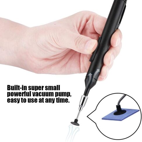 Taidda Vacuum Suction Pen IC Absorber Kit, Anti-Static Design with Uper Small Powerful Vacuum Pump Comfortable Pen Type Design Pick up Vacuum Sucking Pen Set for IC SMD Precision Component Placement in Saudi Arabia
