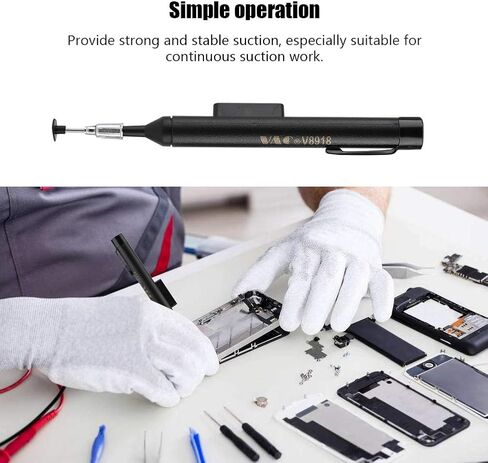 Taidda Vacuum Suction Pen IC Absorber Kit, Anti-Static Design with Uper Small Powerful Vacuum Pump Comfortable Pen Type Design Pick up Vacuum Sucking Pen Set for IC SMD Precision Component Placement in Saudi Arabia
