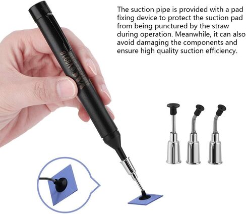 Taidda Vacuum Suction Pen IC Absorber Kit, Anti-Static Design with Uper Small Powerful Vacuum Pump Comfortable Pen Type Design Pick up Vacuum Sucking Pen Set for IC SMD Precision Component Placement in Saudi Arabia