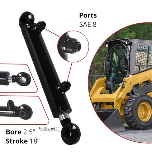 Magister Hydraulics Swivel Ball Welded Hydraulic Cylinder - 2.5" Bore × 18" Stroke × 1.5" Rod Swivel Eye Hydraulic Ram - Double Acting Hydraulic Piston 3000 PSI in Kuwait