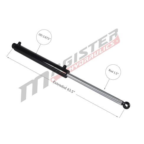 Magister Hydraulics Swivel Ball Welded Hydraulic Cylinder - 2.5" Bore × 18" Stroke × 1.5" Rod Swivel Eye Hydraulic Ram - Double Acting Hydraulic Piston 3000 PSI in Kuwait