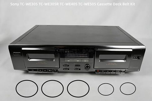 مجموعة أحزمة سطح السفينة (5 عبوات) - أحزمة بديلة ممتازة لجهاز Sony TC-WE305 TC-WE305R TC-WE405 TC-WE505 مشغل مزدوج السطح - أحزمة مطاطية يابانية + ملاقط in Kuwait