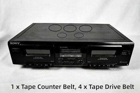 مجموعة أحزمة سطح السفينة (5 عبوات) - أحزمة بديلة ممتازة لجهاز Sony TC-WE305 TC-WE305R TC-WE405 TC-WE505 مشغل مزدوج السطح - أحزمة مطاطية يابانية + ملاقط in Kuwait