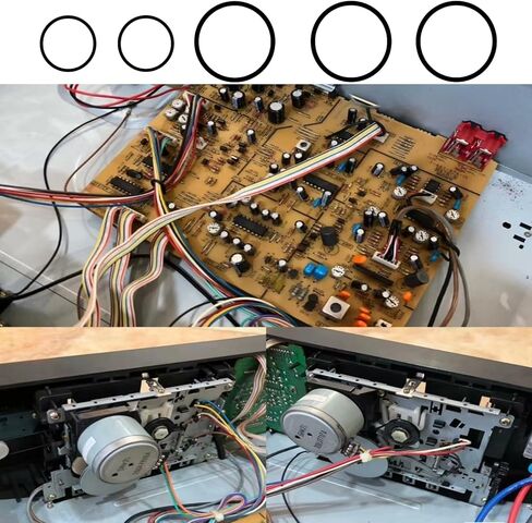 مجموعة أحزمة سطح السفينة (5 عبوات) - أحزمة بديلة ممتازة لجهاز Sony TC-WE305 TC-WE305R TC-WE405 TC-WE505 مشغل مزدوج السطح - أحزمة مطاطية يابانية + ملاقط in Kuwait
