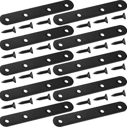 20 Pack 2.2" x 0.63" White Flat Bracket Straight Brace - Stainless Steel Heavy Duty Mending Plate for Wood Furniture, DIY Repair with Screws Included in Saudi Arabia