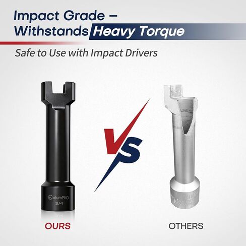 مقبس قناة تبختر 3/4 بوصة (19 مم)، مقبس صدمات محرك 1/2 بوصة لقنوات 1-5/8 بوصة، 2-7/16 بوصة و3-1/4 بوصة، فولاذ Cr-Mo عالي التحمل، طول 4-1/4 بوصة، لمسة نهائية من الفوسفات الأسود in Kuwait