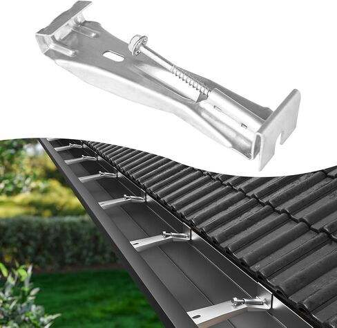 Benfar 25Pack 5 Inch Gutter Hangers with Pre-Inserted Screw Hidden K-Style Aluminum Gutter Brackets Heavy Duty Rain Hangers Rust Resistant for Repairing Sagging BR05 in Kuwait
