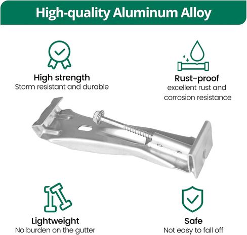 Benfar 25Pack 5 Inch Gutter Hangers with Pre-Inserted Screw Hidden K-Style Aluminum Gutter Brackets Heavy Duty Rain Hangers Rust Resistant for Repairing Sagging BR05 in Kuwait