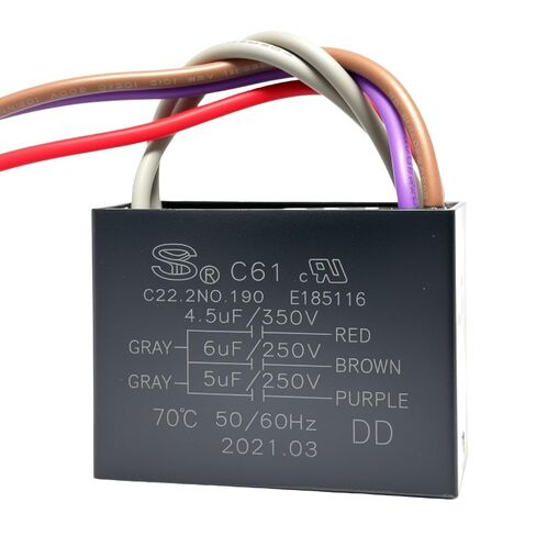 C61 5 Wire 250VAC Ceiling Fan Capacitor C61 4.5uF+5uF+6uF 350/300V in Saudi Arabia