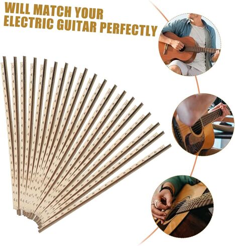 BESPORTBLE 19Pcs Classical Guitar Fret Wires Durable White Copper Frets for Electric Guitar Easy to Install Sound for Luthier Tools and Guitar Setup in Saudi Arabia