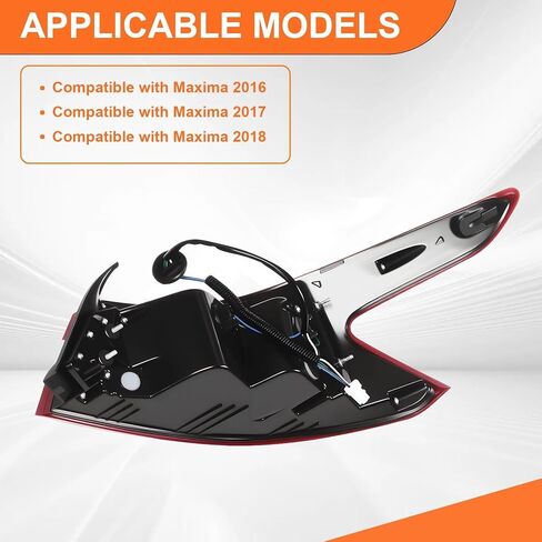 Passenger Side Tail Light Assembly Compatible with 2016 2017 2018 Maxima Rear Tail Lamp Taillight 26550-4RA1A NI2805104 (Right) in Saudi Arabia