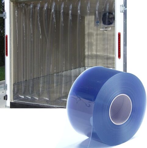 ستارة باب بشريط من الفينيل البلاستيكي للفريزر - لفة ستارة PVC شفافة، صناعية تجارية لمستودع مرآب الثلاجة -31 درجة فهرنهايت (164 قدمًا * 7.87 بوصة * 0.07 بوصة ناعمة) in Kuwait