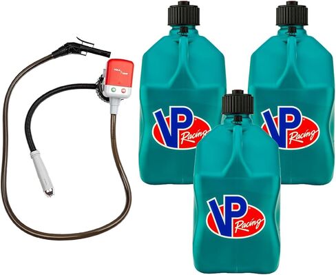 VP Racing 3622-CA، إبريق رياضة السيارات المربع سعة 5.5 جالون كاريبيان (3 عبوات)، مع مضخة نقل السوائل التي تعمل بالبطارية (عبوة واحدة) in Saudi Arabia