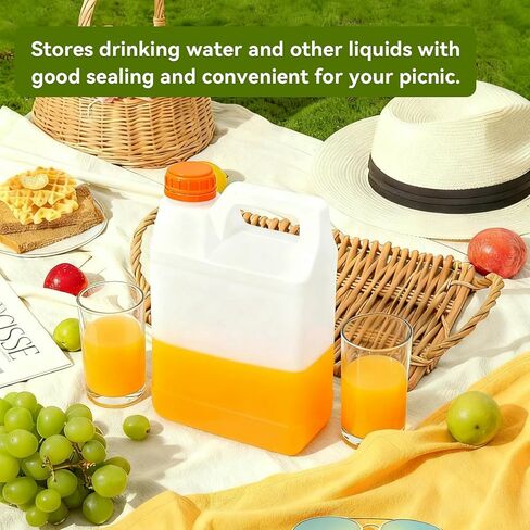 2 Pcs 1.3 Gallon Jugs with Caps Empty Plastic Gallon Containers with Lids Container Automotive Square F-Style Plastic Jug for Liquids Water Laundry Soaps Detergents Home and Commercial Use in Kuwait