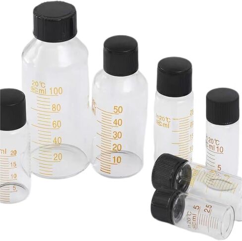 5ml to 1000ml Lab Graduated Round Borosilicate Glass Reagent Bottle Serum Bottle Graduation Sample Vials(100ml 4pcs) in Saudi Arabia