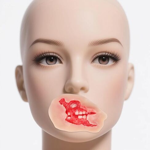 Adhesive Maxillofacial Wound Care Trainer, Exposed Denture Avulsion Simulator, Oral Trauma Simulation, Oral Injury Wound Model for Emergency Care Training in Kuwait